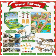 Набір динозаврів WS 26 (20) адвент-календар, фігурки динозаврів, 24 комірки, ігрове поле, в коробці