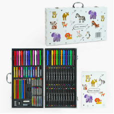 Набір для малювання C 65297 (10) маркери, воскові олівці, пастелі, пензлики, олівці, стиранка, точилка, у валізі
