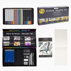 Набір для малювання C 66711 (16) 75 елементів, олівці, стирачки, стругачки, скетчбук, в коробці