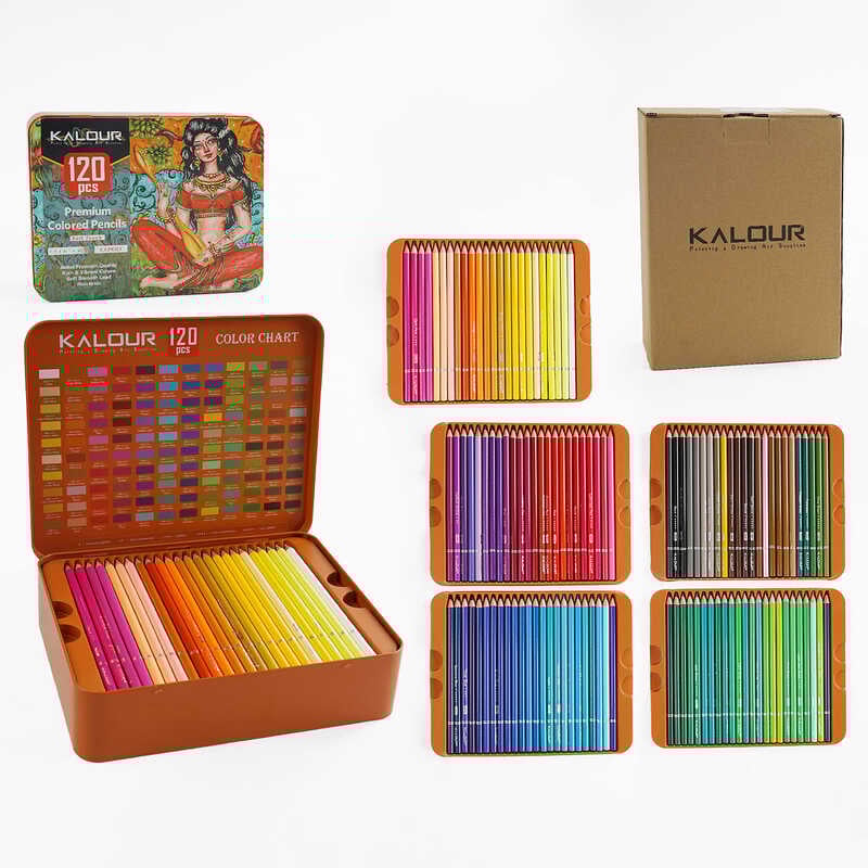 Набір для малювання C 69092 (12) 120 кольорових олівців, у металевому боксі та коробці