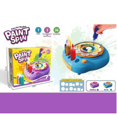 Набір для малювання ME 188 (20) електрична машинка, що обертається, 7 кольорів фарб, основи для малювання, 2 пастельних олівці, в коробці
