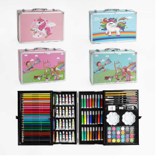 Набір для малювання С 49398 (10) 4 види, 144 предмети, у валізі, ВИДАЄТЬСЯ ТІЛЬКИ МІКС ВИДІВ