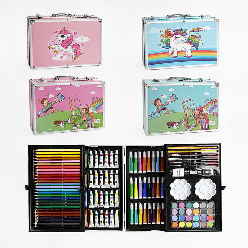 Набір для малювання С 49398 (10) 4 види, 144 предмети, у валізі, ВИДАЄТЬСЯ ТІЛЬКИ МІКС ВИДІВ