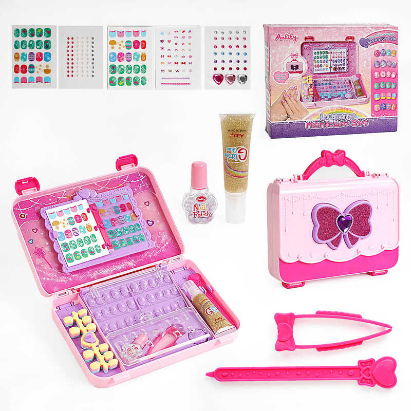 Набір для манікюру 55002 A (36) тіпси, стрази, наліпки, блискітки, аксесуари, в коробці
