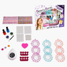 Набір для манікюру 667-16 (48/2) накладні нігті, електрична пилочка, 2 кольори лаків, 2 розділювачі, баф, наліпки, блискітки, в коробці