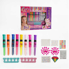 Набір для манікюру 8824 (36/2) 8 ручок, пилочка, наліпки, розділювачі для пальців, в коробці