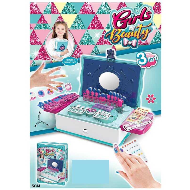 Набір для манікюру KL 7523 A (48/2) накладні нігті, наліпки, 2 маркери “пиши-витирай”, аксесуари, в коробці