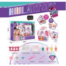 Набір для манікюру KSY 928 (48/2) підсвічування, пінцет, пилочка, пензлик, аксесуари, наліпки, лаки, апарат для манікюру, блискітки, в коробці