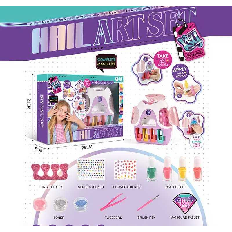 Набір для манікюру KSY 928 (48/2) підсвічування, пінцет, пилочка, пензлик, аксесуари, наліпки, лаки, апарат для манікюру, блискітки, в коробці Набір для манікюру KSY 928 (48/2) підсвічування, пінцет, пилочка, пензлик, аксесуари, наліпки, лаки, апарат для манікюру, блискітки, в коробці