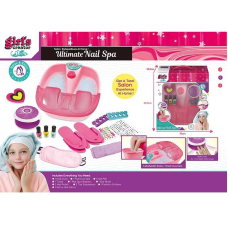 Набір для манікюру та педикюру MBK 529 (8) ванночка для ніг, утворення бульбашок, мелодія, лампа для сушіння лаку, лаки для нігтів, пилочка, одноразові капці, серветка, пов“язка для сну, в коробці
