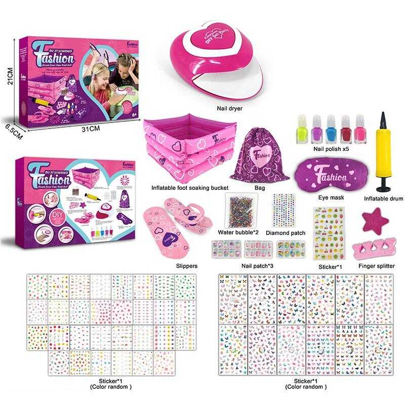 Набір для педікюру 925 A (16) автоматична сушарка, лаки для нігтів, надувна ванночка, мінінасос, водяні кульки, текстильні сумка та маска для очей, пилочка, накладні нігті, в коробці Набір для педікюру 925 A (16) автоматична сушарка, лаки для нігтів, надувна ванночка, мінінасос, водяні кульки, текстильні сумка та маска для очей, пилочка, накладні нігті, в коробці