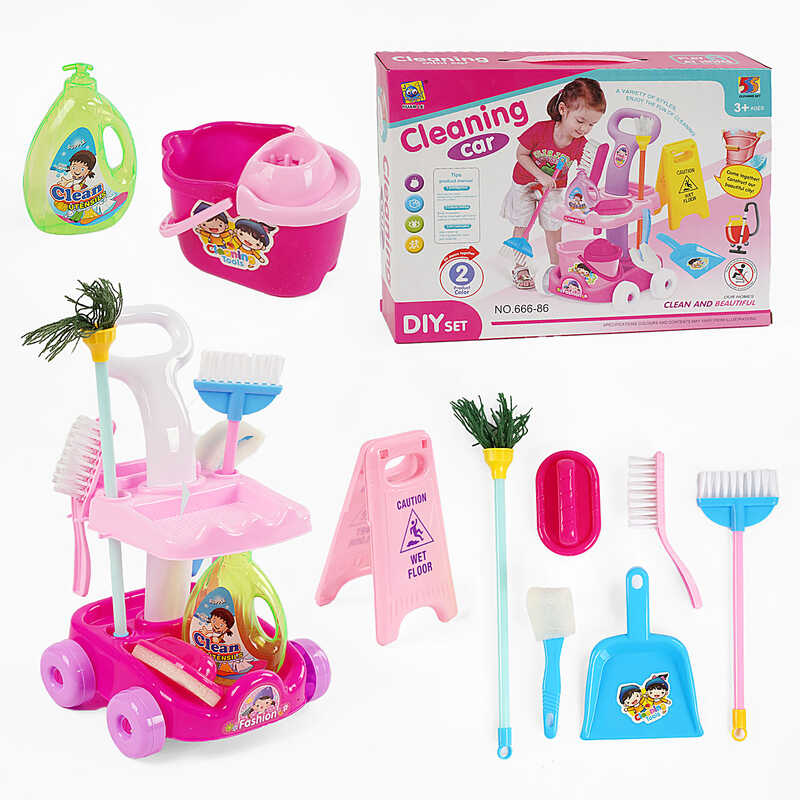   Набір для прибирання 666-86 (60), стійка-каталка, знаряддя для прибирання, в коробці