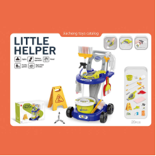 Набір для прибирання 667-68 (12) пилосос на батарейках, світловий датчик,  візок, відро з віджимом, швабра, мітла, щітка, знак попередження, 20 предметів, в коробці