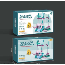 Набір для прибирання 688-8 (18) пилосос на батарейках, швабра, щітка, знак попередження, візок, в коробці