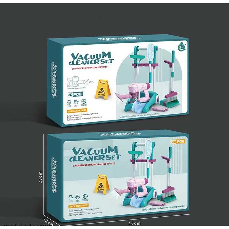 Набір для прибирання 688-8 (18) пилосос на батарейках, швабра, щітка, знак попередження, візок, в коробці