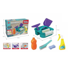 Набір для прибирання HJ 617 (36/2) лопатка, шкребок, щітка, губка, розпилювач, пляшечка для мийного засобу та мило, в коробці