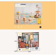 Набір для прибирання YY 210 (36) швабра, мило, пилосос, знак попередження, відро, віник, пляшечки миючих засобів, в коробці