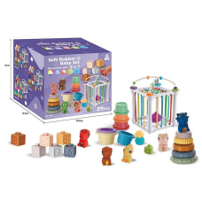 Набір для розвитку 1361 (18) 26 елементів, кубики, 2 пірамідки, куб-сортер, гра із намистинами, в коробці