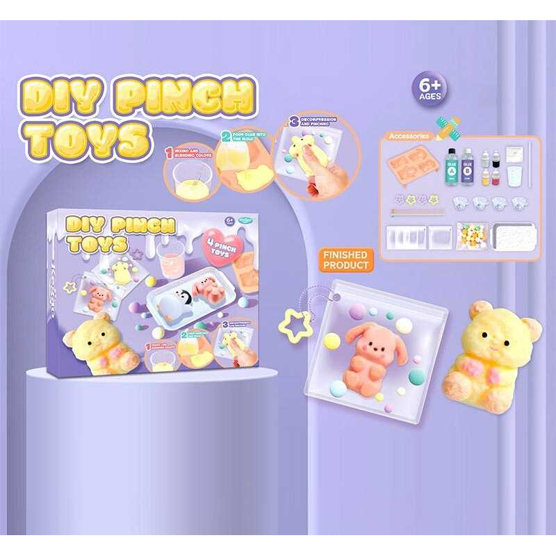 Набір для створення антистресів  708 B-60 (48/2) 4 форми для створення іграшок, клей, фарби, та аксесуари, в коробці