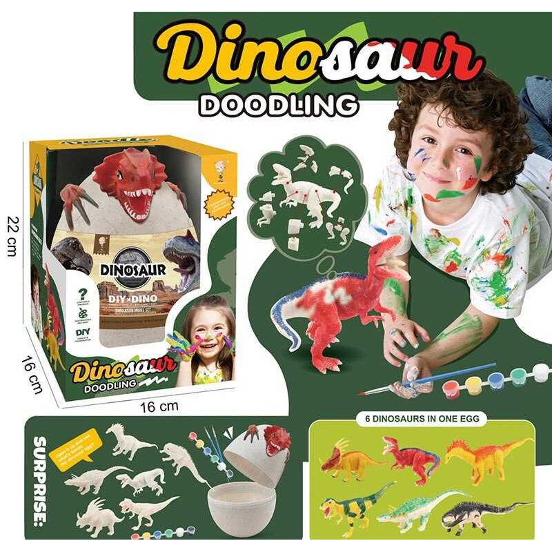 Набір для творчості 929-179 (48/2) 6 динозаврів, фарби, пензлики, в коробці