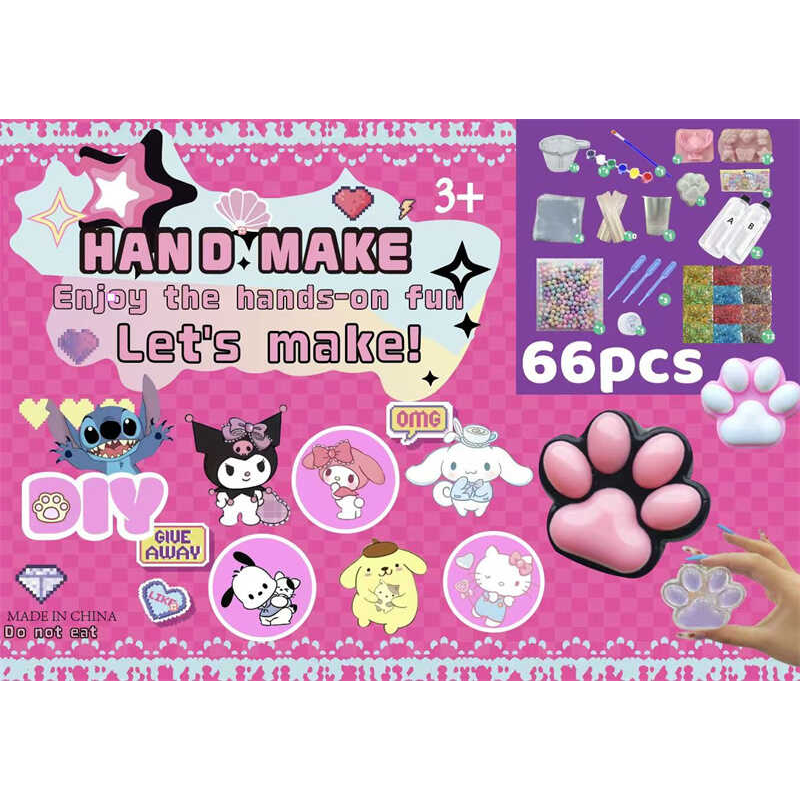 Набір для творчості C 72625 (60) лапка, силіконові форми, фарби, інструменти, ємності для замішування, фарби, блискітки, пакетики, в коробці