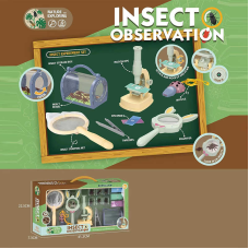 Набір дослідів W 612 (48/2) мікроскоп на батарейках, підсвітка, лупа, сачок, пінцет, моделі комах, в коробці