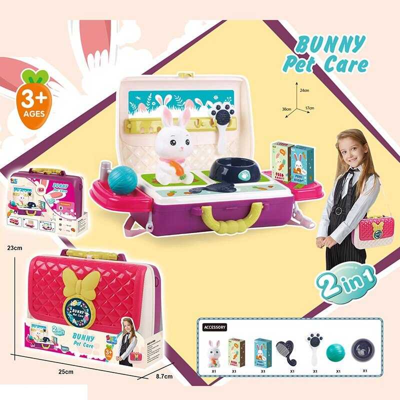 Набір з тваринами 16891 (24) “Кролик”, 7 ігрових елементів, текстильний ремінець, у валізі Набір з тваринами 16891 (24) “Кролик”, 7 ігрових елементів, текстильний ремінець, у валізі