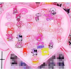 Набір каблучок M 50517 (240) 36 шт, пластикові, регульовані, в боксі