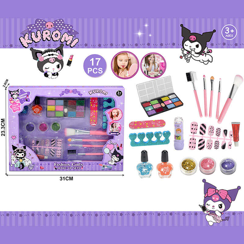 Набір косметики 765-1 C (144/2) тіні, аплікатор, пензлики, аксесуари для манікюру, лак, накладні нігті, блискітки, в коробці