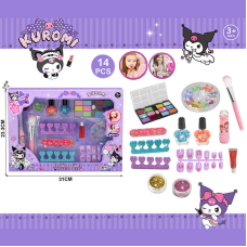 Набір косметики 765-5 C (144/2) тіні, лак, блискітки, бальзам, пензлик, аксесуари для манікюру, накладні нігті, в коробці