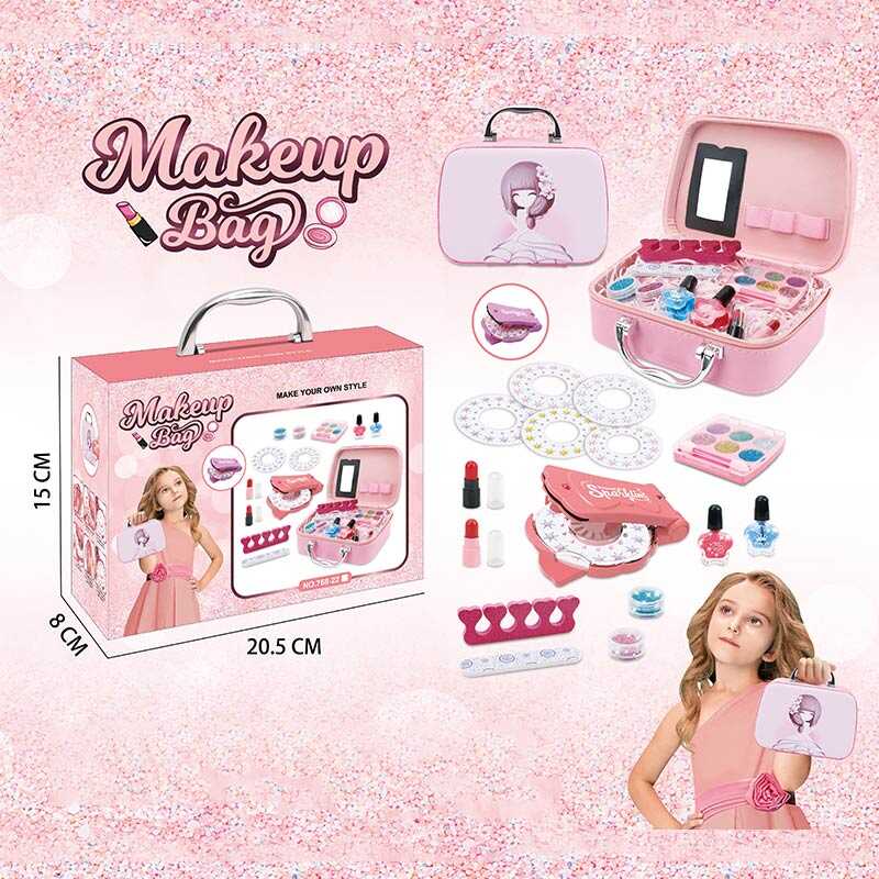 Набір косметики 768-22 (60/2) інструмент для створення зачісок, стрази, глітер, помади, блискітки, лак, в коробці