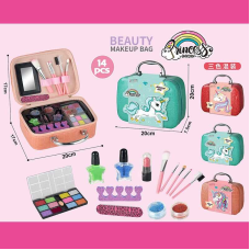 Набір косметики 768-50 (60/2) палітра тіней, блискітки, лак для нігтів, помада, пензлики, у валізі, ВИДАЄТЬСЯ ТІЛЬКИ МІКС ВИДІВ