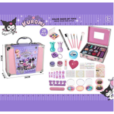 Набір косметики 768-71 C (48/2)  тіні, глітер, блискітки, щітка для волосся, аксесуари для манікюру, лак, олівець, блиск, пензлики для макіяжу, у валізі