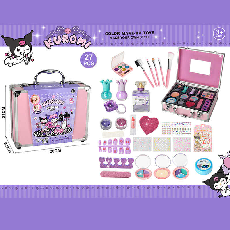 Набір косметики 768-73 C (48/2) тіні, лаки, аксесуари для манікюру, пензлики, блискітки, помада, наліпки, накладні нігті, пудра, блиск для губ, парфуми, глітер, у валізі Набір косметики 768-73 C (48/2) тіні, лаки, аксесуари для манікюру, пензлики, блискітки, помада, наліпки, накладні нігті, пудра, блиск для губ, парфуми, глітер, у валізі