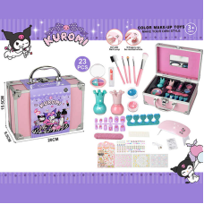 Набір косметики 768-76 C (60/2) лампа, тіні, блискітки, помада, аксесуари для манікюру, пензлики для макіяжу, у валізі