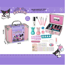 Набір косметики 768-77 C (60/2)  тіні, блискітки, помада, аксесуари для манікюру, пензлики для макіяжу, у валізі