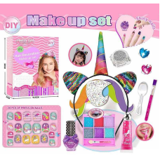 Набір косметики L 5306 (120/2) лак, глітер, прикраси, блиск для губ, обруч, блискітки, аплікатор, пензлик, наліпки для нігтів, в коробці