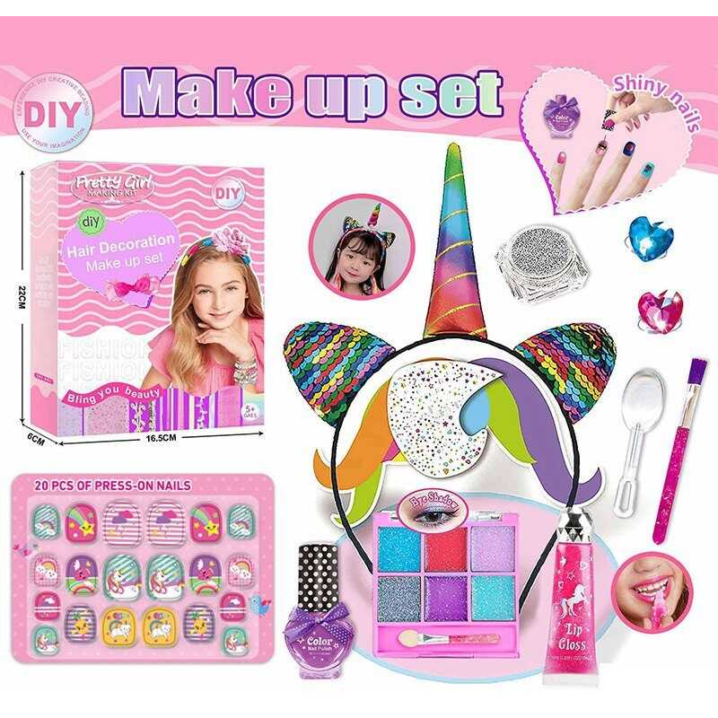 Набір косметики L 5306 (120/2) лак, глітер, прикраси, блиск для губ, обруч, блискітки, аплікатор, пензлик, наліпки для нігтів, в коробці Набір косметики L 5306 (120/2) лак, глітер, прикраси, блиск для губ, обруч, блискітки, аплікатор, пензлик, наліпки для нігтів, в коробці