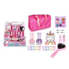 Набір косметики ZR 32 A (36/2) палетка тіней та глітерів, лак для нігтів, помада, аплікатори, щітка для волосся, розділювач для пальчиків, сумка, в коробці