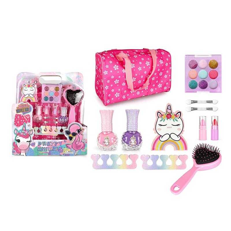 Набір косметики ZR 32 A (36/2) палетка тіней та глітерів, лак для нігтів, помада, аплікатори, щітка для волосся, розділювач для пальчиків, сумка, в коробці Набір косметики ZR 32 A (36/2) палетка тіней та глітерів, лак для нігтів, помада, аплікатори, щітка для волосся, розділювач для пальчиків, сумка, в коробці