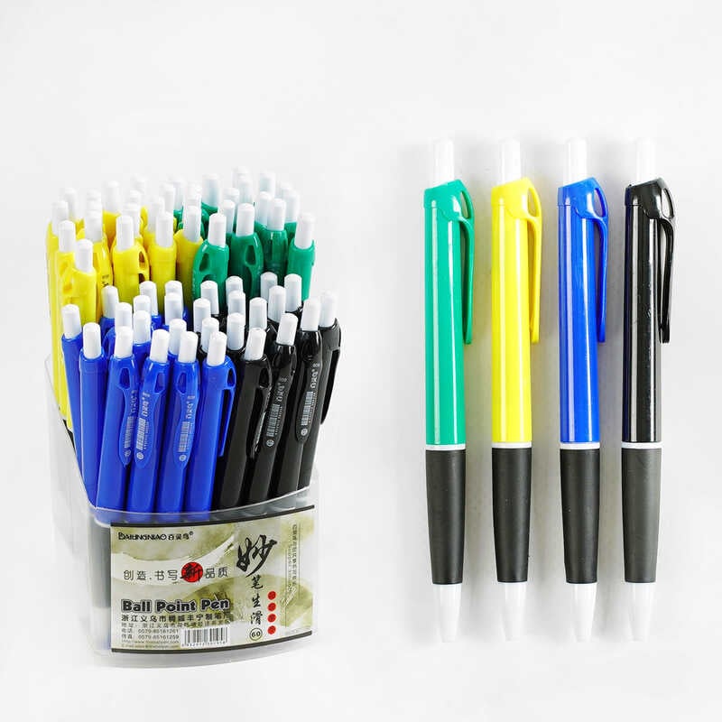 Набір кулькових ручок D 35195 (40) ЦІНА ЗА 60 ШТУК У БЛОЦІ, синя паста, товщина 1.0 мм