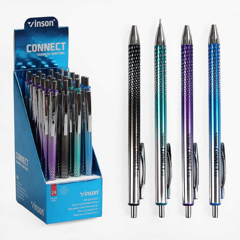 Набір кулькових ручок M 45654 (90) ЦІНА ЗА 24 ШТУКИ В БЛОЦІ, синя паста, в коробці Набір кулькових ручок M 45654 (90) ЦІНА ЗА 24 ШТУКИ В БЛОЦІ, синя паста, в коробці