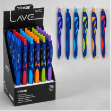 Набір кулькових ручок С 37091 (40) ЦІНА ЗА 36 ШТУК В БЛОЦІ, синя паста, діаметр пишучого вузла 0.7 мм