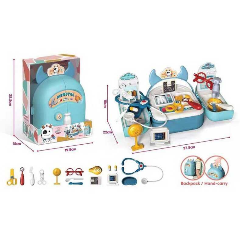 Набір лікаря 1302-2 (24/2) “Корівка“, 2в1, 15 аксесуарів, у коробці