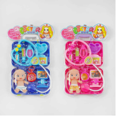 Набір лікаря 3 А 318 (72/2) 2 кольори, пупс, валіза, в слюді