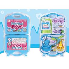 Набір лікаря 528 D-1 (96/2) стетоскоп, операційне приладдя, пластир та наліпки, пігулки, окуляри, шприц, у валізі