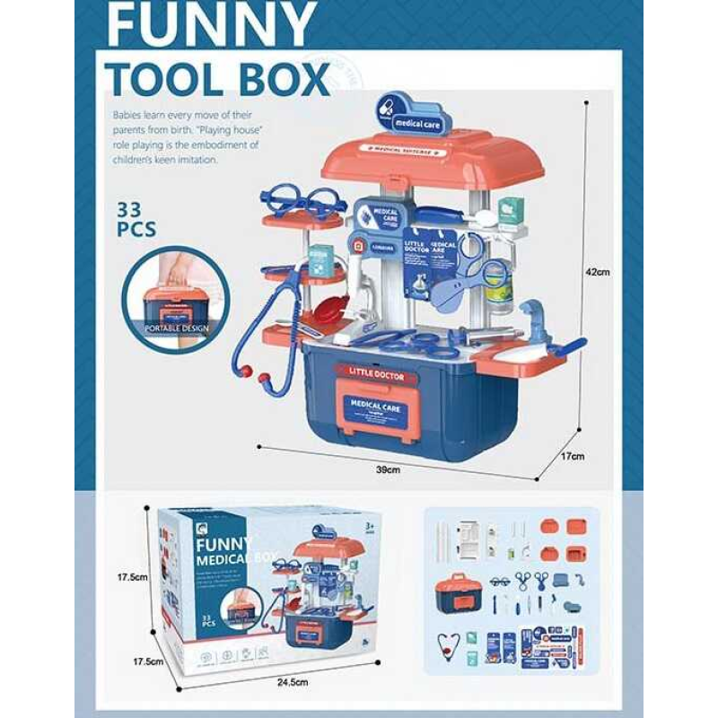 Набір лікаря 628 A 22 (36/2) “Funny medical box“, 33 елементи,  у коробці