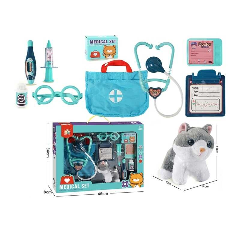 Набір лікаря 832-203 (24/2) котик, аксесуари, сумка, окуляри, в коробці