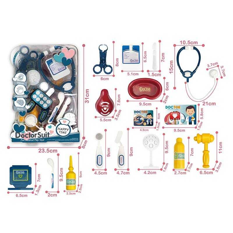 Набір лікаря 8805-1 (36) стетоскоп, медичне приладдя, муляжі ліків, в слюді