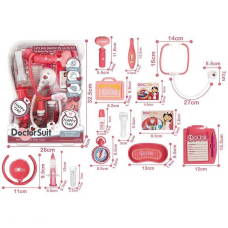 Набір лікаря 8806 A-2 (36) підсвічування, звук серцебиття, медичне приладдя, муляжі ліків, в слюді